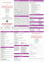 First National Conference on Multidisciplinary Research and Innovations in Engineering and Technology 2024 National Conference Poster